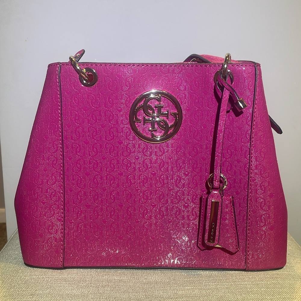 Guess Magrnta Pink Leather Kamryn Embossed Purse